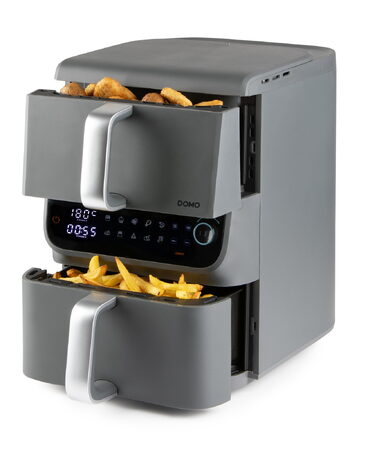 Dvojitá horkovzdušná fritéza 3,5+6,5 l - DOMO DO549FR, 2 500 W, 2 samostatné zón
