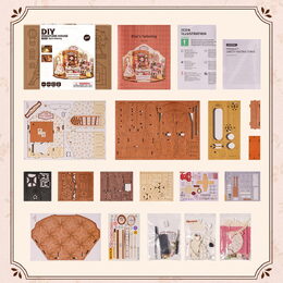 RoboTime 3D dřevěná skládačka Miniatura domečku Elsino krejčovství