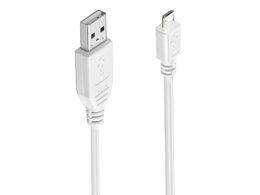 Kabel PremiumCord USB 2.0 - Micro USB 2.0 M/M 3m, bílý