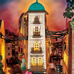 RoboTime 3D skládačka Zarážka na knihy Miniatura domečku Městská ulice