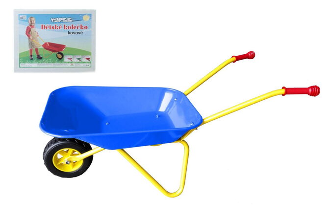 Plechové kolečko Yupee velké modré 78x40x32cm v krabici