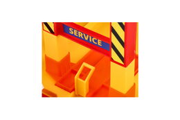 Garáž servis 3 patra + dráha 1,5m + 2 auta plast v krabici 59x40x15cm  Wader