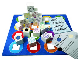 Pexeso pro uši a hmat - naučná společenská hra pro sluch, zrak a hmat v krabici 24,5x25,5x6cm