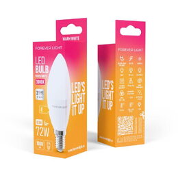 LED žárovka Forever E14 C37 8,5W teplá bílá