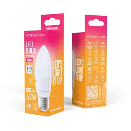 LED žárovka Forever E27 C37 7,2W teplá bílá