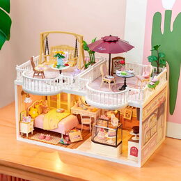 RoboTime 3D dřevěná skládačka Rozšíření pro miniatury domečků Terasa s houpačkou