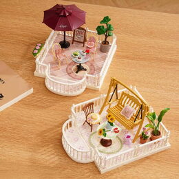 RoboTime 3D dřevěná skládačka Rozšíření pro miniatury domečků Terasa s houpačkou