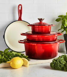 CS SOLINGEN Sada nádobí litinová Xanten 7 ks červená CS-067489