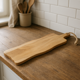 EXCELLENT HOUSEWARE Prkénko krájecí a servírovací teak s rukojetí 59x20 cm KO-J18000040