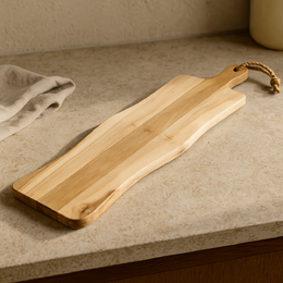 EXCELLENT HOUSEWARE Prkénko krájecí a servírovací teak s rukojetí 69x20 cm KO-J18000050