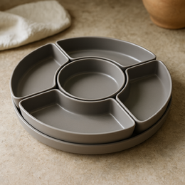 EXCELLENT HOUSEWARE Misky servírovací s tácem sada 6 ks šedá KO-177602550seda