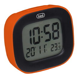 Digitální budík Trevi, SLD 3875 OR, digitální, s teploměrem, LCD displej,
programovatelný budík, 2 x AAA