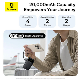 Powerbanka Baseus EnerFill FC31 Qpow 3 20000mAh, 45W, s kabelem USB-C a Lightning černá