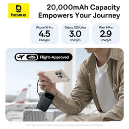 Powerbanka Baseus EnerFill FC31 Qpow 3 20000mAh, 22,5W, s kabelem USB-C a Lightning černá