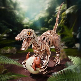 RoboTime 3D dřevěná mechanická skládačka Velociraptor