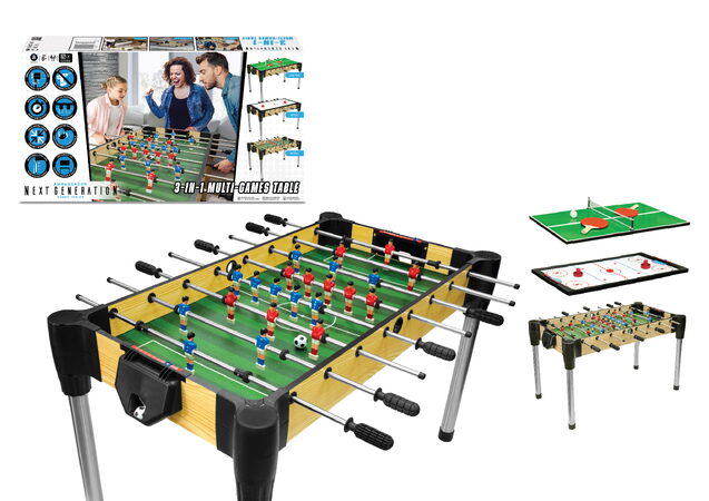 Herní stůl 3v1 - hokej, fotbal, kulečník 122 cm