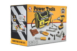 Sada nářadí plast s aku vrtačkou 16x17cm na baterie se zvukem s brašnou v krabici 24x17,5x12cm