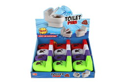 Záchod stříkací plast 6x10cm 4 barvy 12ks v boxu