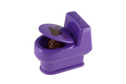 Záchod stříkací plast 6x10cm 4 barvy 12ks v boxu