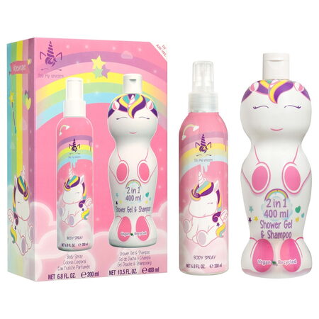 Dárkový set Eau my Unicorn tělový sprej 200 ml + 1D sprchový gél a šampon 2v1 400 ml