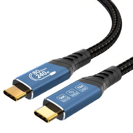 Kabel PremiumCord USB4™ Version2.0 Thunderbolt 3 a 4 80Gbps 16K@60Hz, 0,8m, bavlněný oplet