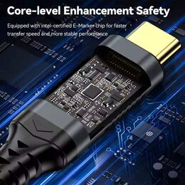 Kabel PremiumCord USB4™ Version2.0 Thunderbolt 3 a 4 80Gbps 16K@60Hz, 0,8m, bavlněný oplet