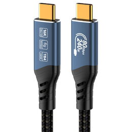 Kabel PremiumCord USB4™ Version2.0 Thunderbolt 3 a 4 80Gbps 16K@60Hz, 1m, bavlněný oplet