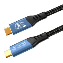 Kabel PremiumCord USB4™ Version2.0 Thunderbolt 3 a 4 80Gbps 16K@60Hz, 1m, bavlněný oplet