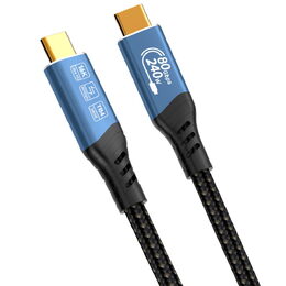 Kabel PremiumCord USB4™ Version2.0 Thunderbolt 3 a 4 80Gbps 16K@60Hz, 1,2m, bavlněný oplet