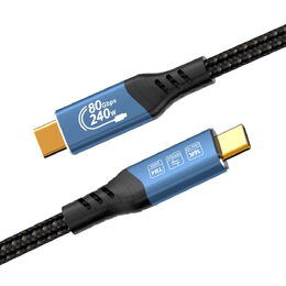 Kabel PremiumCord USB4™ Version2.0 Thunderbolt 3 a 4 80Gbps 16K@60Hz, 1,5m, bavlněný oplet