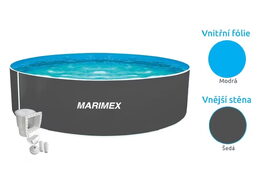 Bazén Marimex Orlando 4,57x1,07 m - ŠEDÝ, bazén, fólie, skimmer -poškozený obal