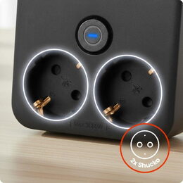 Nabíjecí stanice Huslog 15W 2xzásuvka, 2xUSB-C, 2xUSB, 1x držák na telefon černá