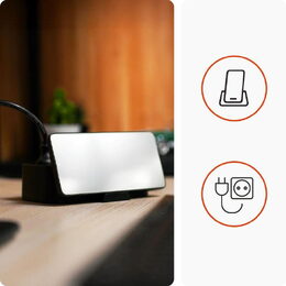 Nabíjecí stanice Huslog 15W 3xzásuvka, 2xUSB-C, 2xUSB, 1x držák na telefon černá