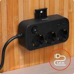 Nabíjecí stanice Huslog 15W 3xzásuvka, 2xUSB-C, 2xUSB, 1x držák na telefon černá