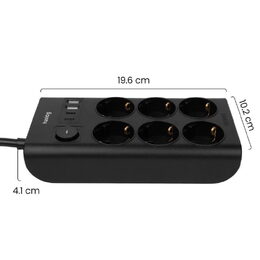 Nabíjecí stanice Huslog 15W 6xzásuvka, 2xUSB-C, 2xUSB černá