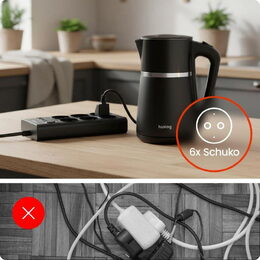 Nabíjecí stanice Huslog 15W 6xzásuvka, 2xUSB-C, 2xUSB černá