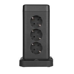 Nabíjecí stanice Huslog 15W 12xzásuvka, 2xUSB-C, 2xUSB černá