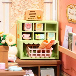 RoboTime 3D dřevěná skládačka Miniatura domečku Květinářství Fresh Flower