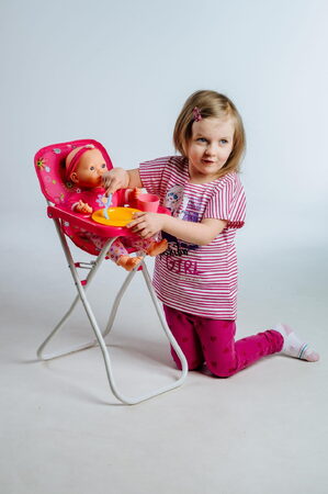 Židlička pro panenky vysoká kov/plast 33x26x60cm v sáčku