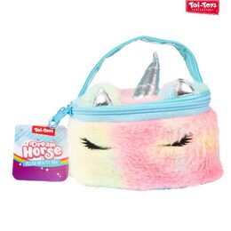 Taška kosmetická jednorožec plyšová 16x12cm 3 barvy