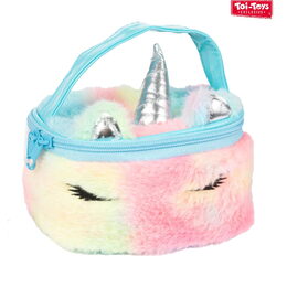 Taška kosmetická jednorožec plyšová 16x12cm 3 barvy