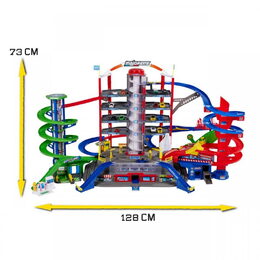 Garáž Majorette Super City + 6 autíček a vlak
