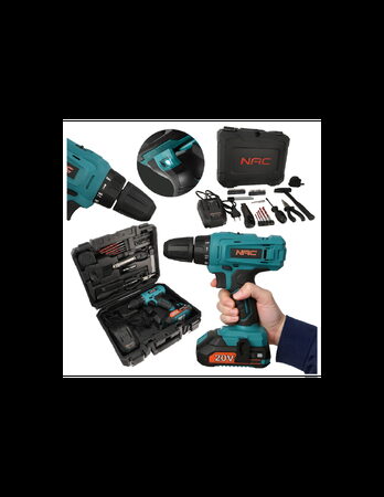 Aku vrtačka NAC CDB-1-LI-20V-TS 1x2Ah + příslušenství 49 dílů