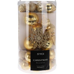 HOMESTYLING Vánoční ozdoby sada 57 ks zlatá KO-CAN304000