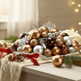 HOMESTYLING Vánoční ozdoby sada 57 ks jantarová KO-CAN304040