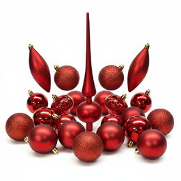 HOMESTYLING Vánoční ozdoby sada 19 ks červená KO-CAN305220