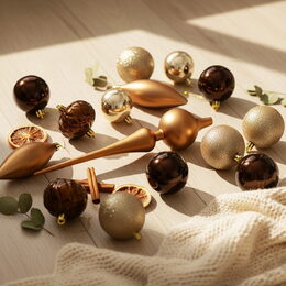 HOMESTYLING Vánoční ozdoby sada 19 ks jantarová KO-CAN305240