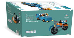 Stavebnice SEVA DOPRAVA - Autodoprava plast 743 dílků v krabici 28x38x18cm