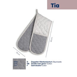 KELA Chňapka rukavice dvojitá Tia 100% bavlna grafit/šedá 90x18 cm KL-12724