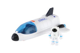 Raketoplán s astronautem plast 20cm na baterie se světlem, zvukem v krabici 18,5x25cm
